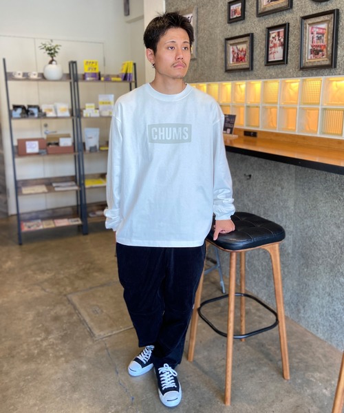 CHUMS（チャムス）の「CHUMS/チャムス ロンＴ/長袖ティシャツ ヘビーウェイト オーバーサイズ CH01-2298（Tシャツ/カットソー・メンズ・ベージュ/ホワイト/ブラック/オリーブ/バーガンディー・L/M/XL）」の19枚目の写真