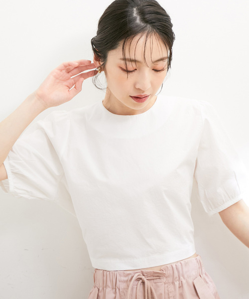 VIS（ビス）の「【WEB限定】【洗える】後ろリボンクルーネック短丈ブラウス（シャツ/ブラウス・レディース・ラベンダー/ホワイト系その他/ブラック・FREE）」の10枚目の写真