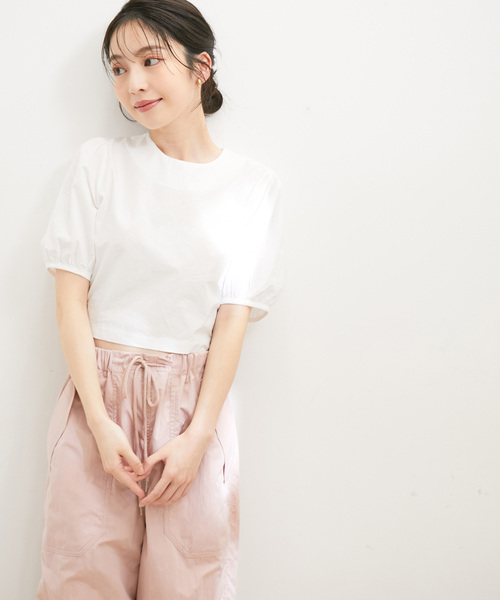VIS（ビス）の「【WEB限定】【洗える】後ろリボンクルーネック短丈ブラウス（シャツ/ブラウス・レディース・ラベンダー/ホワイト系その他/ブラック・FREE）」の11枚目の写真