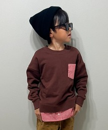 moujonjon（ムージョンジョン）の「裏毛裾チェック切替トレーナー（スウェット）」