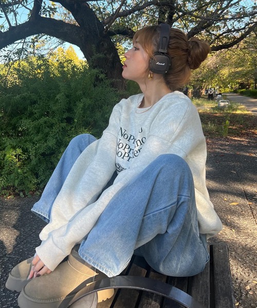 Chick（チック）の「レターロゴクルーネックスウェット（スウェット・レディース・ブラック/グレー・FREE）」の7枚目の写真