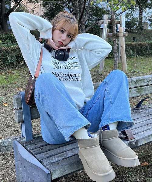 Chick（チック）の「レターロゴクルーネックスウェット（スウェット・レディース・ブラック/グレー・FREE）」の8枚目の写真