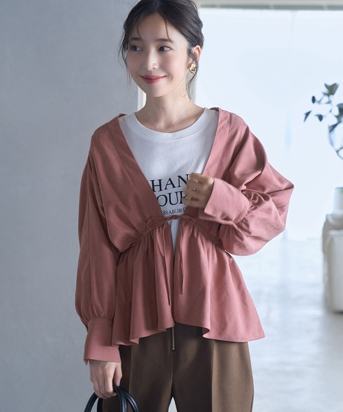 VIS（ビス）の「【上下2WAY】ピーチ起毛ブルゾン（ブルゾン・レディース・ピンク系その他2/スミクロ/ベージュ系その他・FREE）」の9枚目の写真