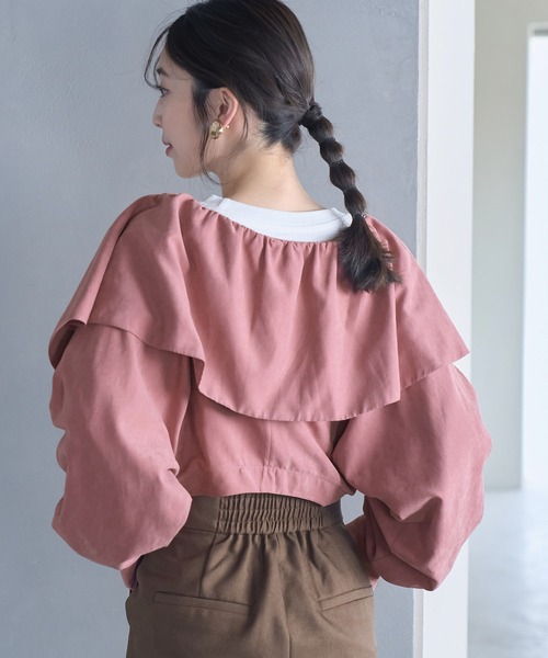 VIS（ビス）の「【上下2WAY】ピーチ起毛ブルゾン（ブルゾン・レディース・ピンク系その他2/スミクロ/ベージュ系その他・FREE）」の11枚目の写真