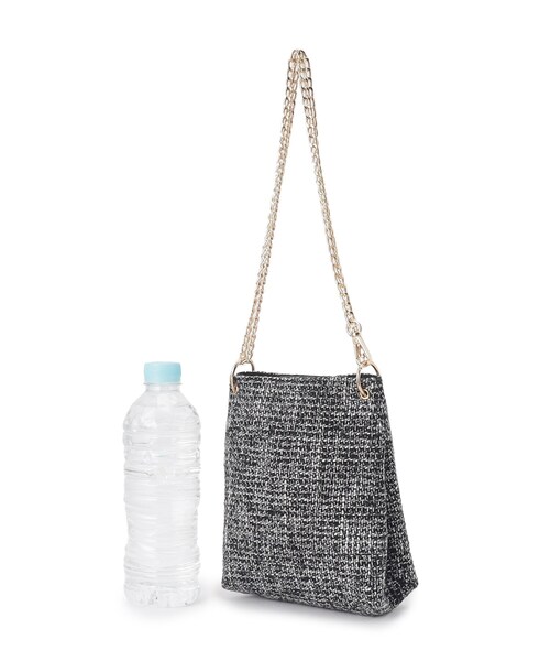 grove（グローブ）の「◆ツイードチェーンミニショルダー（ショルダーバッグ・レディース・ブラック/ブラック系3/アイボリー・00）」の4枚目の写真