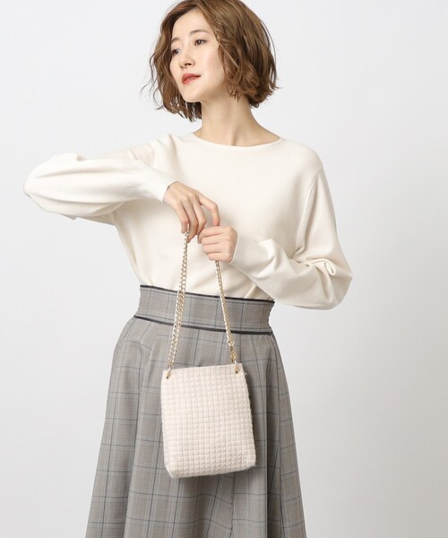 grove（グローブ）の「◆ツイードチェーンミニショルダー（ショルダーバッグ・レディース・ブラック/ブラック系3/アイボリー・00）」の6枚目の写真