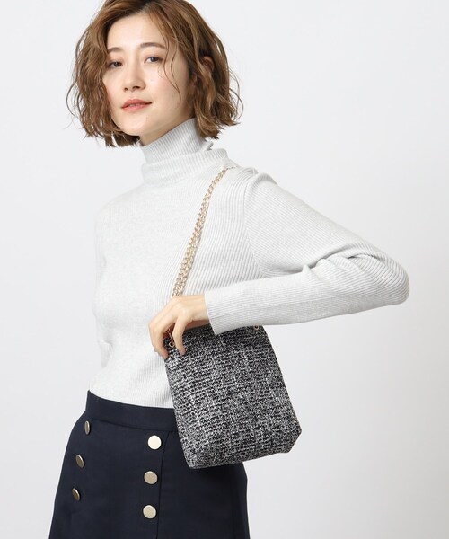 grove（グローブ）の「◆ツイードチェーンミニショルダー（ショルダーバッグ・レディース・ブラック/ブラック系3/アイボリー・00）」の13枚目の写真