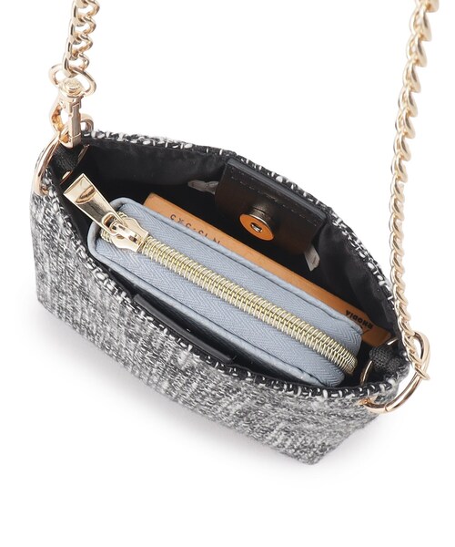 grove（グローブ）の「◆ツイードチェーンミニショルダー（ショルダーバッグ・レディース・ブラック/ブラック系3/アイボリー・00）」の22枚目の写真