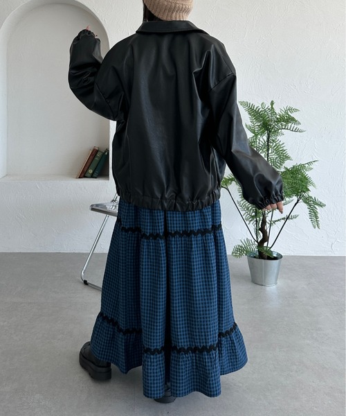 kutir（クティール）の「フェイクレザーブルゾン（ブルゾン・レディース・ブラック/ブラウン・FREE）」の7枚目の写真