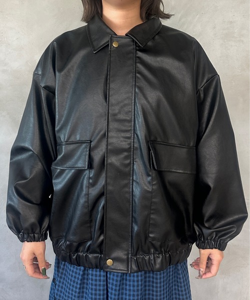 kutir（クティール）の「フェイクレザーブルゾン（ブルゾン・レディース・ブラック/ブラウン・FREE）」の19枚目の写真
