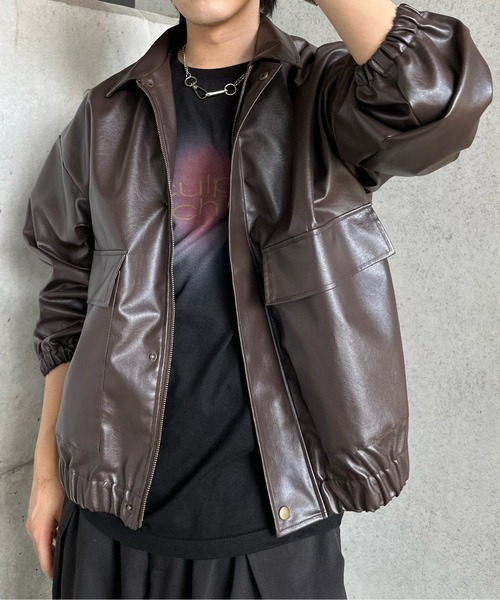 kutir（クティール）の「フェイクレザーブルゾン（ブルゾン・レディース・ブラック/ブラウン・FREE）」の15枚目の写真