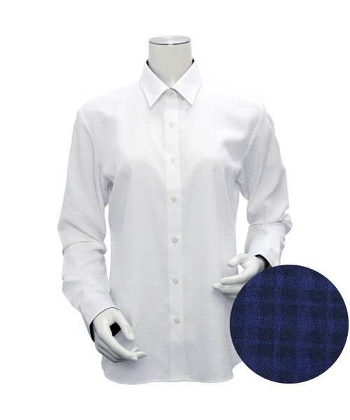 TOKYO SHIRTS（トウキョウシャツ）の「形態安定ノーアイロン レギュラー 長袖ビジネスワイシャツ（ビジネスシャツ・レディース・ホワイト・M/XL/L/LL/XS/S）」の2枚目の写真