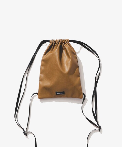 bpr BEAMS（ビーピーアール ビームス ）の「bPr BEAMS / フェイクレザー ナップサック（バックパック/リュック・メンズ・ピンク/ミント/グレー/ベージュ/ブラック/サックスブルー・ONE SIZE）」の7枚目の写真