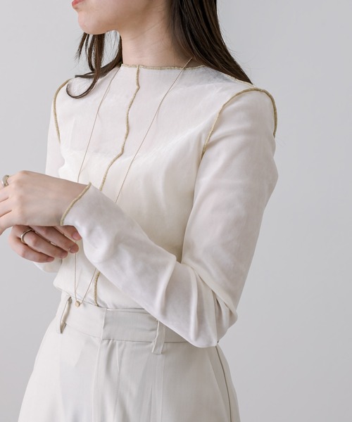 mystic（ミスティック）の「【4色展開】カットベロアプルオーバー（Tシャツ/カットソー・レディース・アイボリー/グレー/ブラック/オリーブ・FREE）」の2枚目の写真