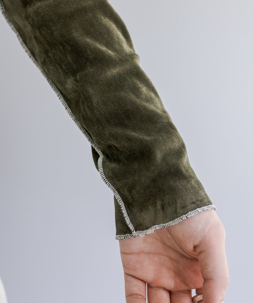 mystic（ミスティック）の「【4色展開】カットベロアプルオーバー（Tシャツ/カットソー・レディース・アイボリー/グレー/ブラック/オリーブ・FREE）」の18枚目の写真