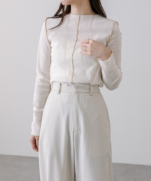 mystic（ミスティック）の「【4色展開】カットベロアプルオーバー（Tシャツ/カットソー・レディース・アイボリー/グレー/ブラック/オリーブ・FREE）」の7枚目の写真