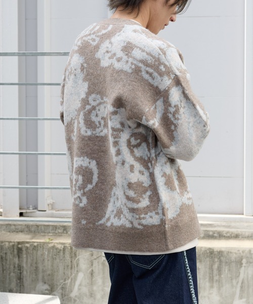 COLONY 2139（コロニートゥーワンスリーナイン）の「ペイズリースフレカーディガン（カーディガン/ボレロ・メンズ・ベージュ/チャコールグレー・LARGE/MEDIUM）」の10枚目の写真