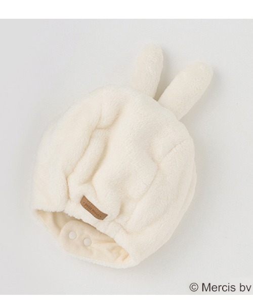 petit main(プティマイン)の「【miffy】耳付きキャップ(ニットキャップ/ビーニー・キッズ・モカ/アイボリー・FREE)」の4枚目の写真