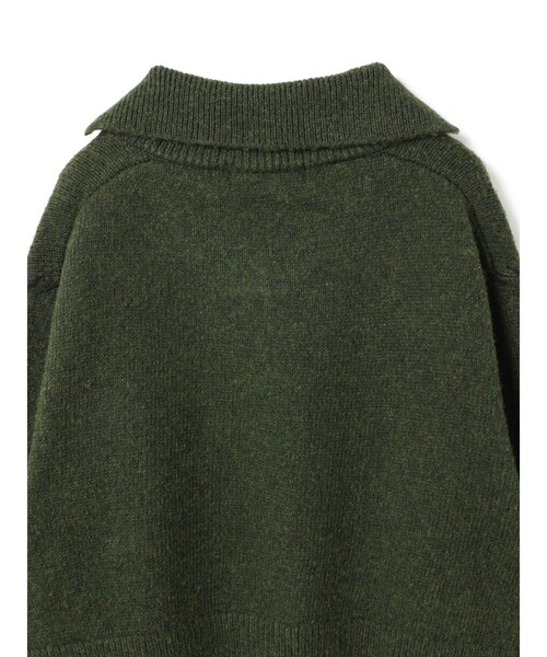 mizuiroind（ミズイロインド）の「mizuiro ind スキッパーハンドステッチショートプルオーバー（ニット/セーター・レディース・グレー/ベージュ/カーキ・FREE）」の6枚目の写真