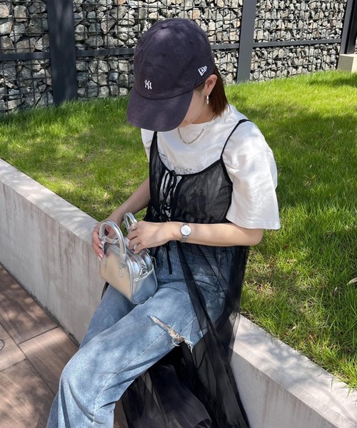 Riberry（リベリー）の「チュールキャミワンピース（ワンピース・レディース・アイボリー/ブラック/グレー・FREE）」の19枚目の写真