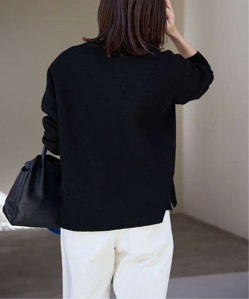 SLOBE IENA（スローブイエナ）の「《追加4》コットンダブルフェイスニットプルオーバー（ニット/セーター・レディース・ライトグレー/アイボリー/ブラック/ピンク・FREE）」の5枚目の写真