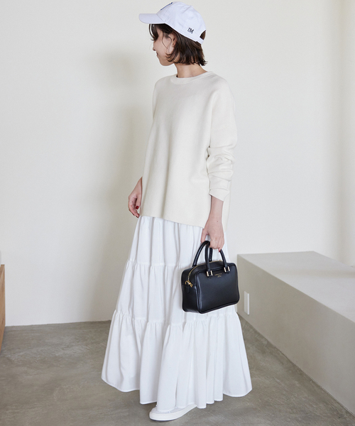 SLOBE IENA（スローブイエナ）の「《追加4》コットンダブルフェイスニットプルオーバー（ニット/セーター・レディース・ライトグレー/アイボリー/ブラック/ピンク・FREE）」の14枚目の写真