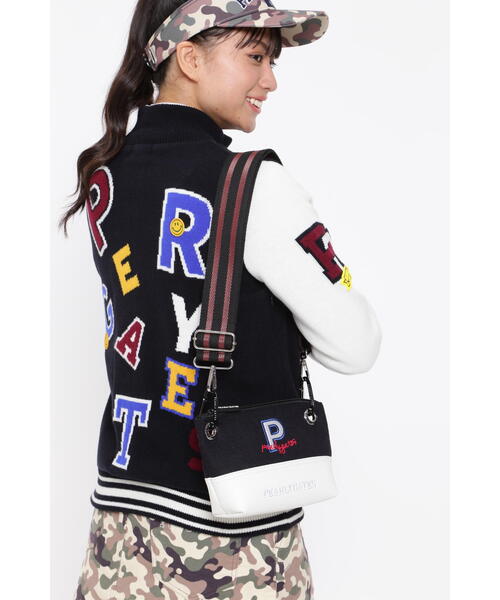 PEARLY GATES】カレッジワッペンマルチポーチ (UNISEX) ＜カレッジロゴ