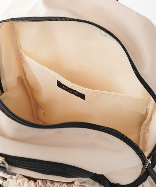 GLOBAL WORK(グローバルワーク)の「撥水軽量ドロスト8ポケリュック/990307(バックパック/リュック・レディース・ブラック/アイボリー・FREE)」の15枚目の写真