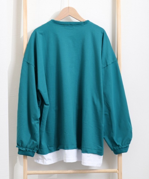 セール】Tシャツレディース 重ね着風 ロンt長袖（Tシャツ