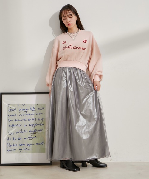 VIS（ビス）の「【2WAY】メタリック重ねチュールワンピース【洗える】（ワンピース・レディース・グレー/その他1・FREE）」の3枚目の写真