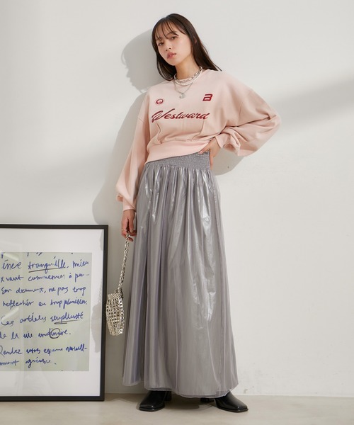 VIS（ビス）の「【2WAY】メタリック重ねチュールワンピース【洗える】（ワンピース・レディース・グレー/その他1・FREE）」の4枚目の写真