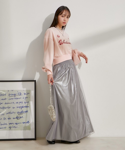 VIS（ビス）の「【2WAY】メタリック重ねチュールワンピース【洗える】（ワンピース・レディース・グレー/その他1・FREE）」の5枚目の写真