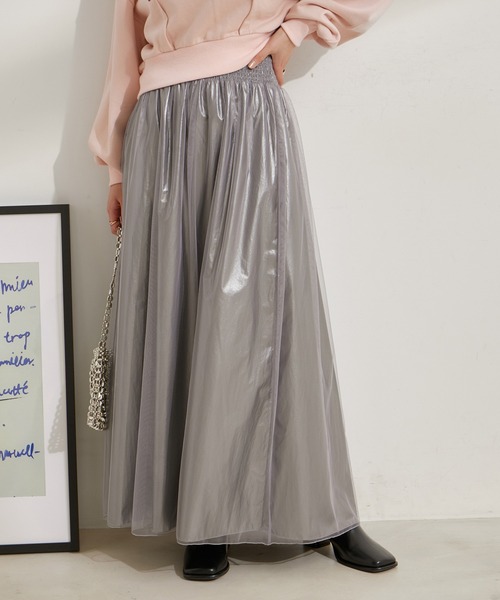 VIS（ビス）の「【2WAY】メタリック重ねチュールワンピース【洗える】（ワンピース・レディース・グレー/その他1・FREE）」の6枚目の写真