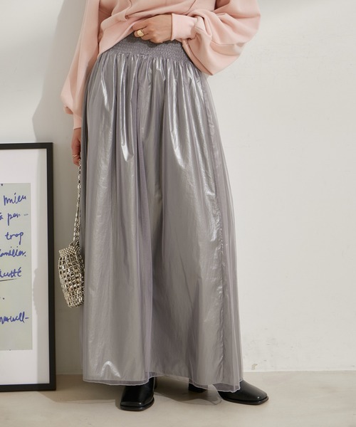 VIS（ビス）の「【2WAY】メタリック重ねチュールワンピース【洗える】（ワンピース・レディース・グレー/その他1・FREE）」の7枚目の写真