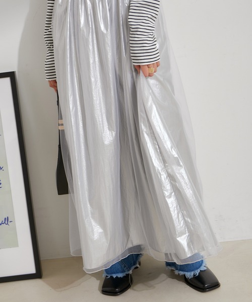 VIS（ビス）の「【2WAY】メタリック重ねチュールワンピース【洗える】（ワンピース・レディース・グレー/その他1・FREE）」の14枚目の写真