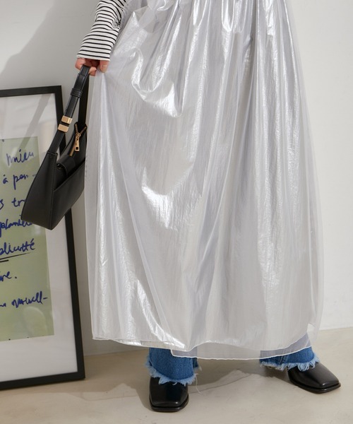 VIS（ビス）の「【2WAY】メタリック重ねチュールワンピース【洗える】（ワンピース・レディース・グレー/その他1・FREE）」の15枚目の写真