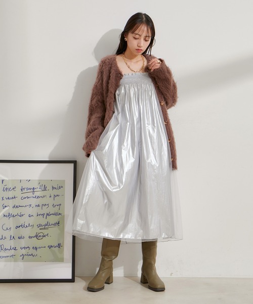 VIS（ビス）の「【2WAY】メタリック重ねチュールワンピース【洗える】（ワンピース・レディース・グレー/その他1・FREE）」の16枚目の写真