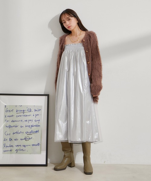 VIS（ビス）の「【2WAY】メタリック重ねチュールワンピース【洗える】（ワンピース・レディース・グレー/その他1・FREE）」の17枚目の写真