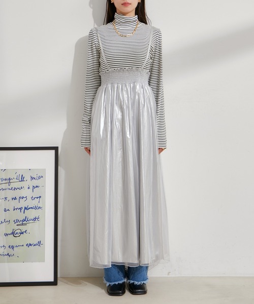 VIS（ビス）の「【2WAY】メタリック重ねチュールワンピース【洗える】（ワンピース・レディース・グレー/その他1・FREE）」の20枚目の写真