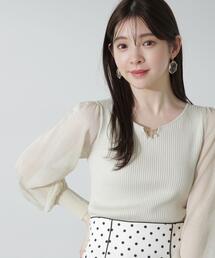 PROPORTION BODY DRESSING | パールモチーフシアースリーブリブニット / 1214170106(ニット/セーター)