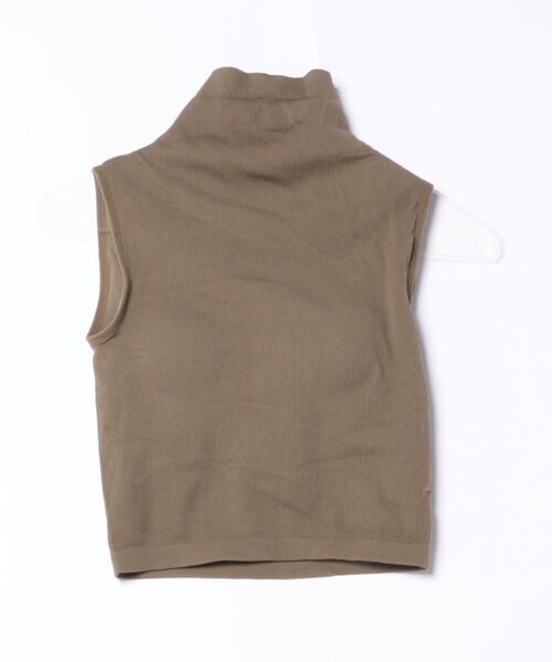 STYLEBLOCK（スタイルブロック）の「パッド付リブノースリーブトップス（Tシャツ/カットソー・レディース・ダークグレー/ホワイト/グリーン/ブラック/カーキ・FREE）」の7枚目の写真