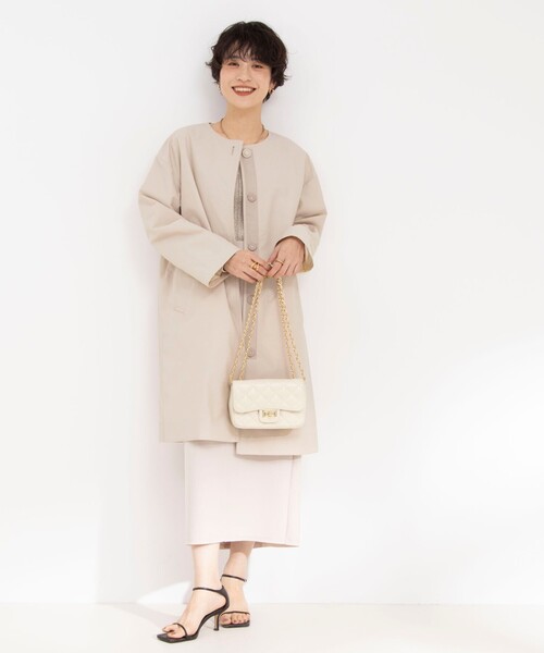 NOLLEY’S(ノーリーズ)の「ノーカラーコート(ノーカラーコート・レディース・ネイビー/ベージュ/サーモンピンク・38/36)」の20枚目の写真