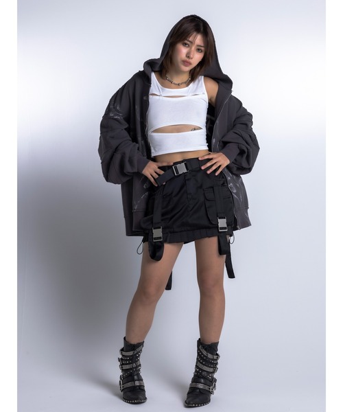 DURAS（デュラス）の「Satin mini skirt（スカート・レディース・ブラック/カーキ・FREE）」の3枚目の写真