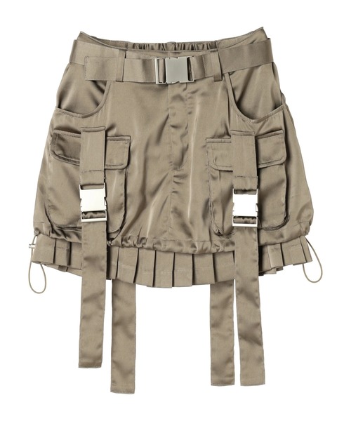 DURAS（デュラス）の「Satin mini skirt（スカート・レディース・ブラック/カーキ・FREE）」の10枚目の写真