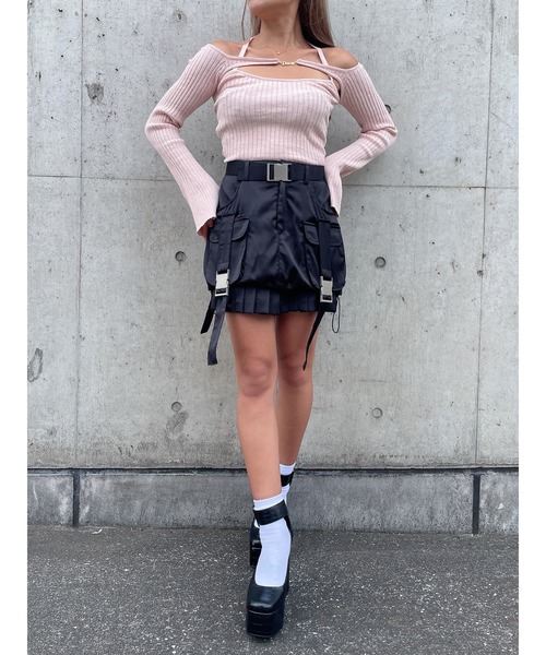 DURAS（デュラス）の「Satin mini skirt（スカート・レディース・ブラック/カーキ・FREE）」の9枚目の写真