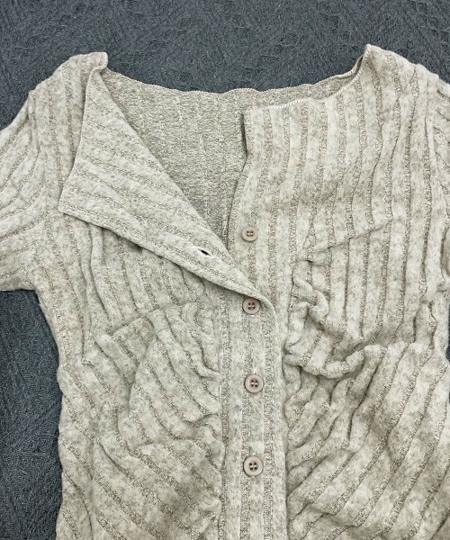Miniministore（ミニミニストア）の「フロントボタンカットソー vネック 韓国風 レディース（Tシャツ/カットソー・レディース・ピンク/ベージュ/グレー・L/M/S）」の22枚目の写真