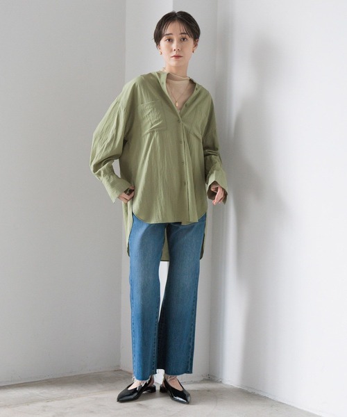 LOWRYS FARM（ローリーズファーム）の「マシンウォッシャブルシャツ　991733（シャツ/ブラウス・レディース・ブラック/カーキ/ブルー/アイボリー・FREE）」の22枚目の写真