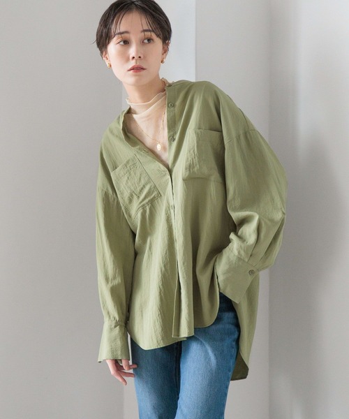 LOWRYS FARM（ローリーズファーム）の「マシンウォッシャブルシャツ　991733（シャツ/ブラウス・レディース・ブラック/カーキ/ブルー/アイボリー・FREE）」の21枚目の写真