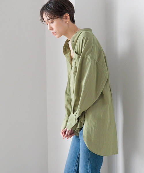LOWRYS FARM（ローリーズファーム）の「マシンウォッシャブルシャツ　991733（シャツ/ブラウス・レディース・ブラック/カーキ/ブルー/アイボリー・FREE）」の20枚目の写真