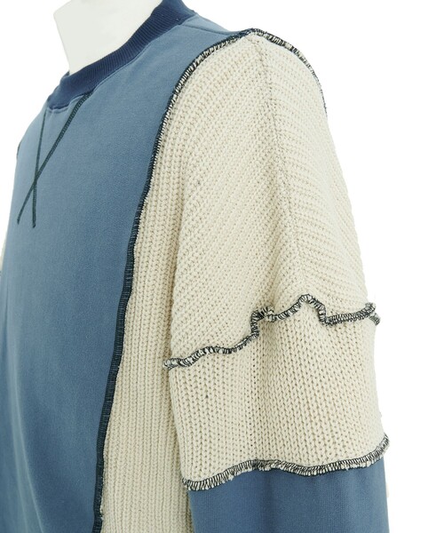 PUBLIC TOKYO（パブリックトウキョウ）の「ドッキングアウトニットスウェット（スウェット・メンズ・ブルー/ブラック・FREE）」の8枚目の写真